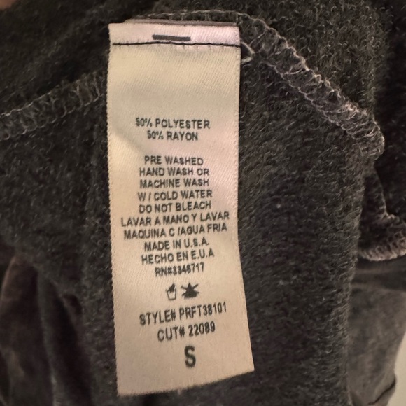 T*Party Size S Distressed Black Acid Wash Crewneck - Picture 5 of 7